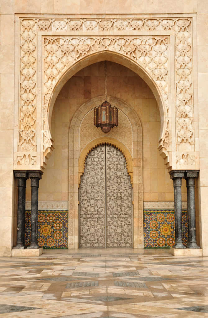 Detail of Hassan II Mosque in Casablanca, Morocco